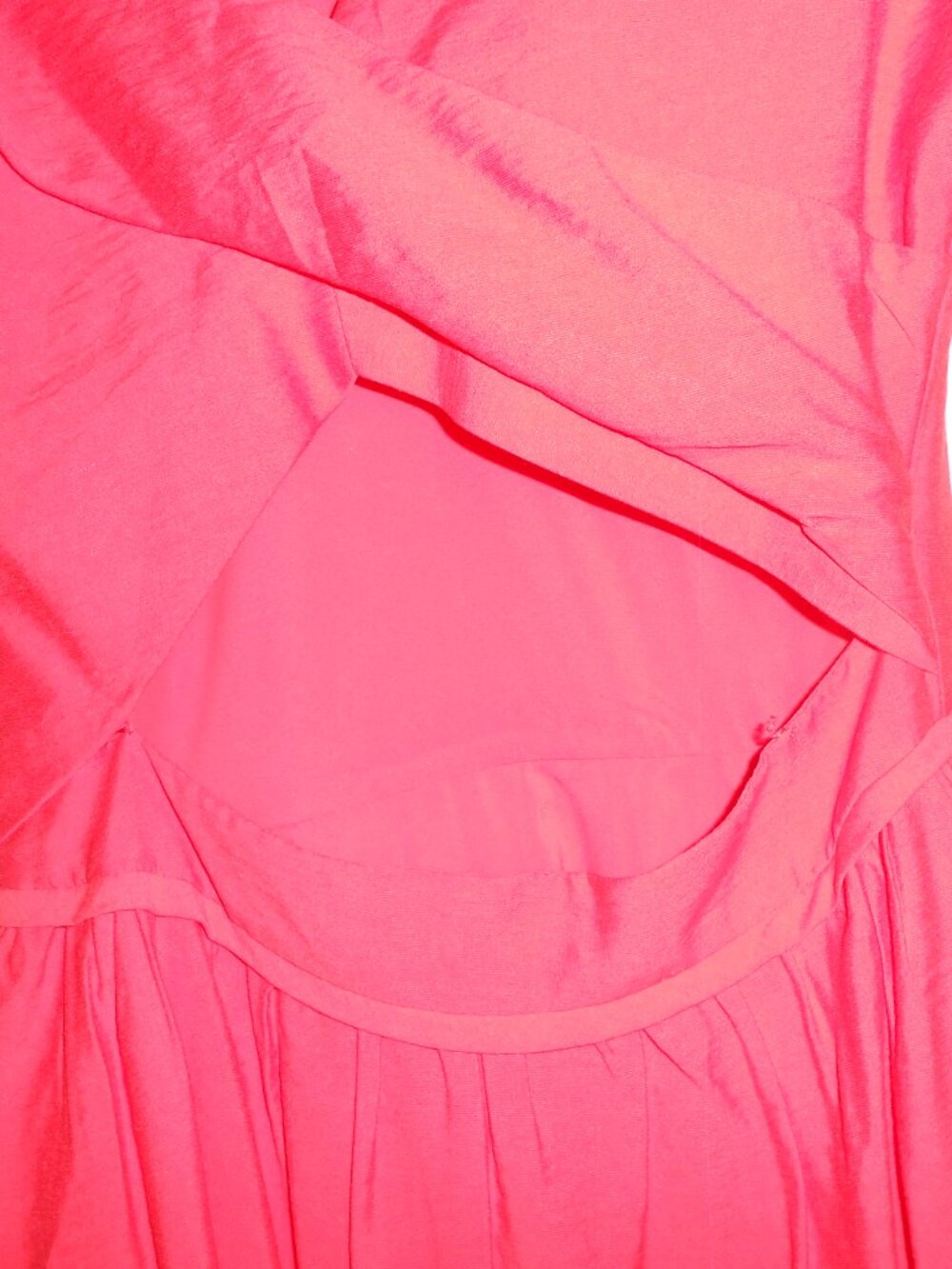 Armani Exchange, mini red/orange dress, size 6 solid V neck nice back design - Picture 7 of 7